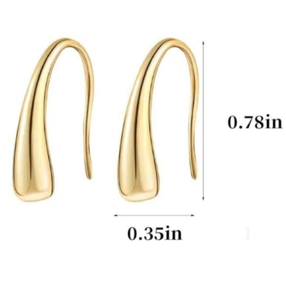 Petite 14K Gold Plated Fishhook Earrings - Picture 3 of 3